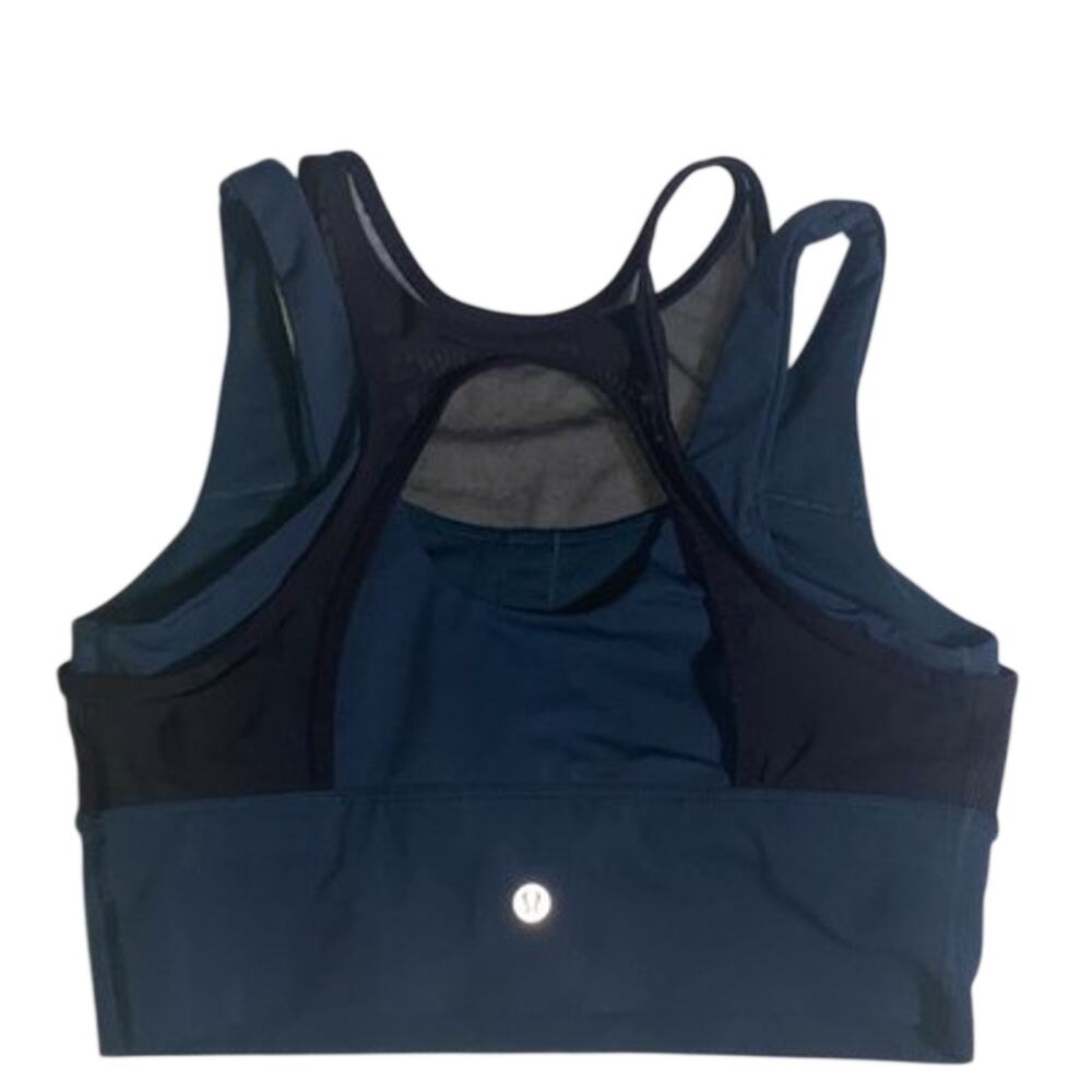 Lululemon Double Tap Bra II Size 8 Submarine Teal Black SUBM/BLk - Picture 2 of 5